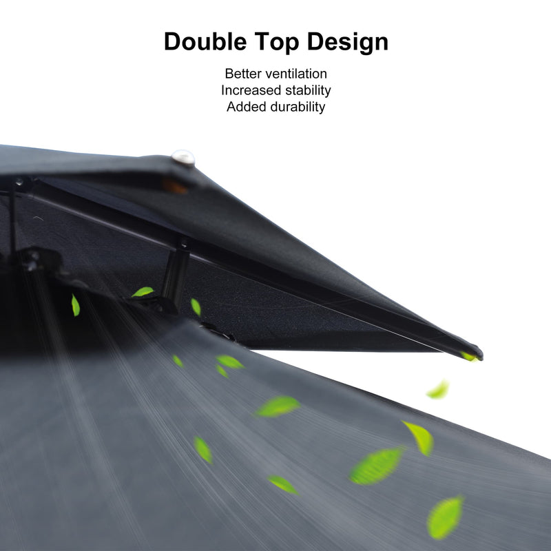 PURPLE LEAF UV50+ Fade Resistant Cantilever Umbrella, Patio Umbrellas with Base