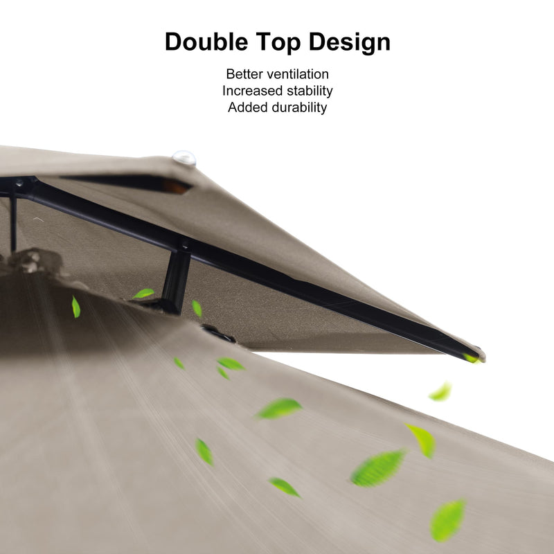 Clearance - PURPLE LEAF OPEN BOX UV50+ Fade Resistant Patio Cantilever Umbrella with Recycled Fabric