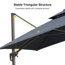 PURPLE LEAF UV50+ Fade Resistant Cantilever Umbrella, Patio Umbrellas with Base