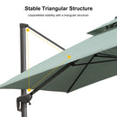 PURPLE LEAF UV50+ Fade Resistant Cantilever Umbrella, Patio Umbrellas with Base