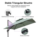 PURPLE LEAF UV50+ Fade Resistant Patio Cantilever Umbrella with Recycled Fabric