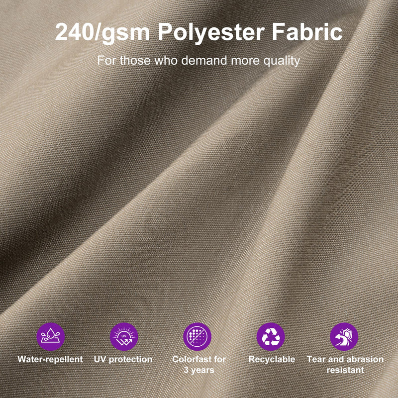 PURPLE LEAF UV50+ Fade Resistant Patio Cantilever Umbrella with Recycled Fabric