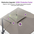PURPLE LEAF UV50+ Fade Resistant Cantilever Umbrella, Patio Umbrellas with Base