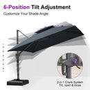 PURPLE LEAF UV50+ Fade Resistant Cantilever Umbrella, Patio Umbrellas with Base
