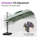 PURPLE LEAF UV50+ Fade Resistant Cantilever Umbrella, Patio Umbrellas with Base