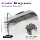 PURPLE LEAF UV50+ Fade Resistant Cantilever Umbrella, Patio Umbrellas with Base