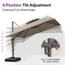 PURPLE LEAF UV50+ Fade Resistant Patio Cantilever Umbrella with Recycled Fabric