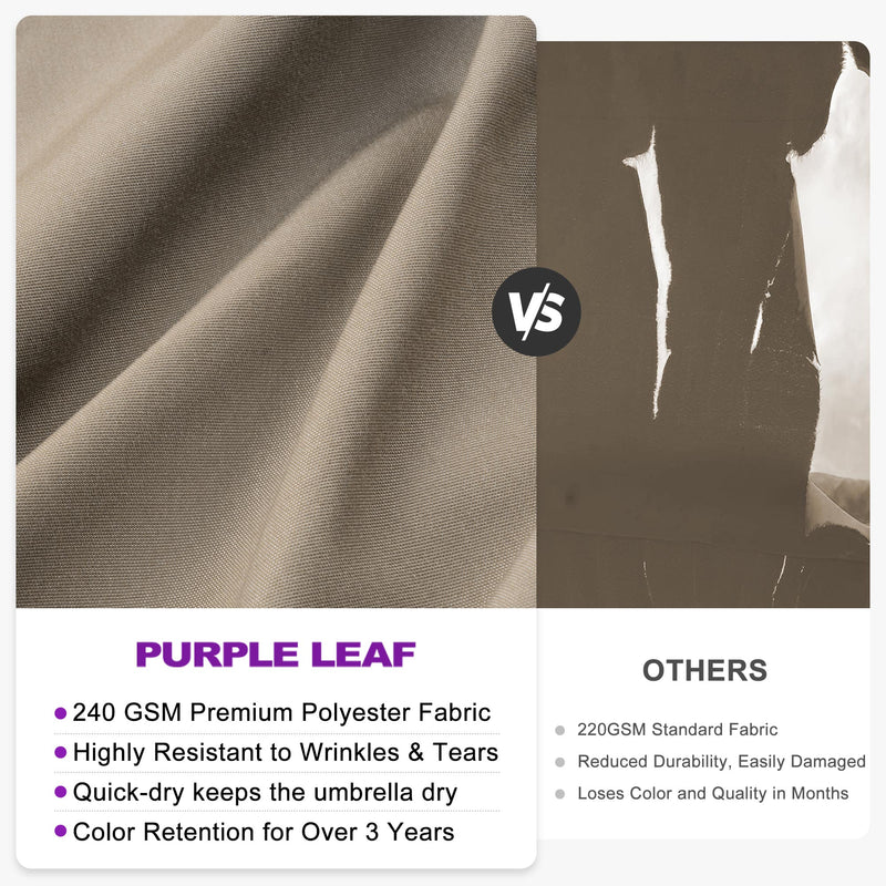 PURPLE LEAF UV50+ Fade Resistant Patio Cantilever Umbrella with Recycled Fabric