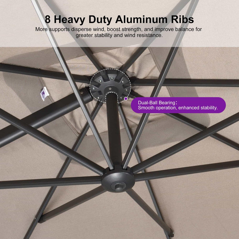 PURPLE LEAF UV Resistant Patio Umbrella Affordable Outdoor Umbrella with Base