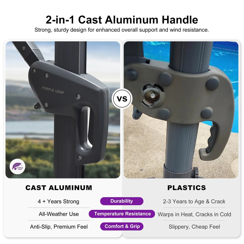 PURPLE LEAF UV Resistant Patio Umbrella Affordable Outdoor Umbrella with Base