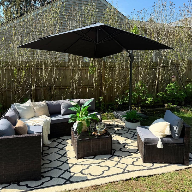PURPLE LEAF UV Resistant Affordable Patio Outdoor Umbrella with Recycled Fabric