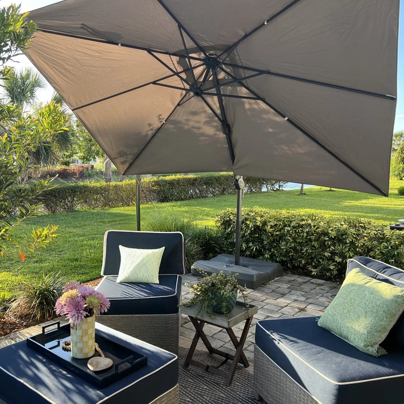 PURPLE LEAF UV Resistant Left-right Tilting Patio Umbrella Swivel Outdoor Umbrella