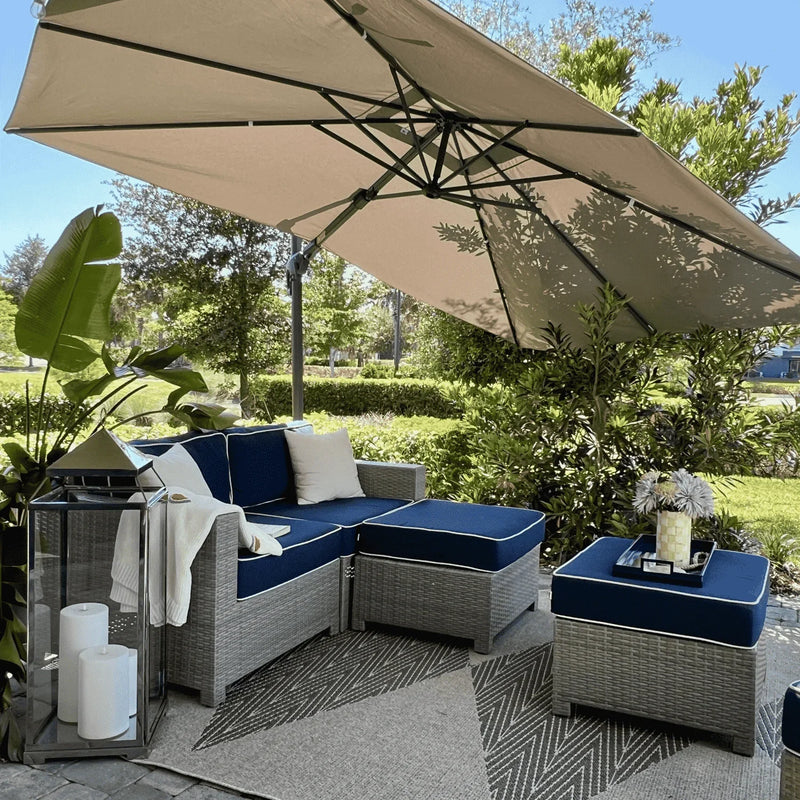 PURPLE LEAF UV Resistant Left-right Tilting Patio Umbrella Swivel Outdoor Umbrella