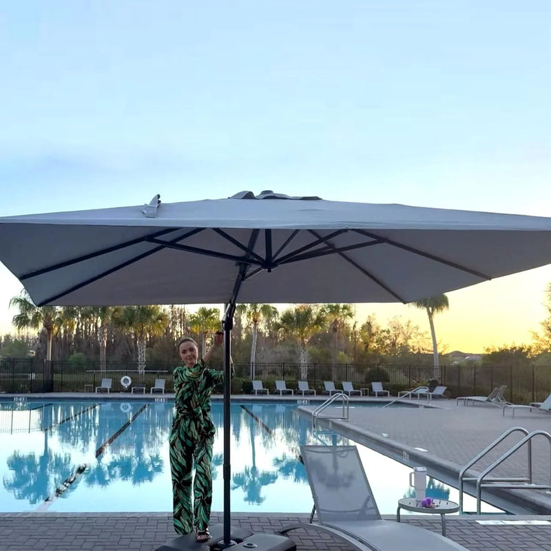 PURPLE LEAF UV Resistant Left-right Tilting Patio Umbrella Swivel Outdoor Umbrella