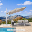 PURPLE LEAF Best White Patio Rotating Umbrella Swivel Outdoor Umbrellas