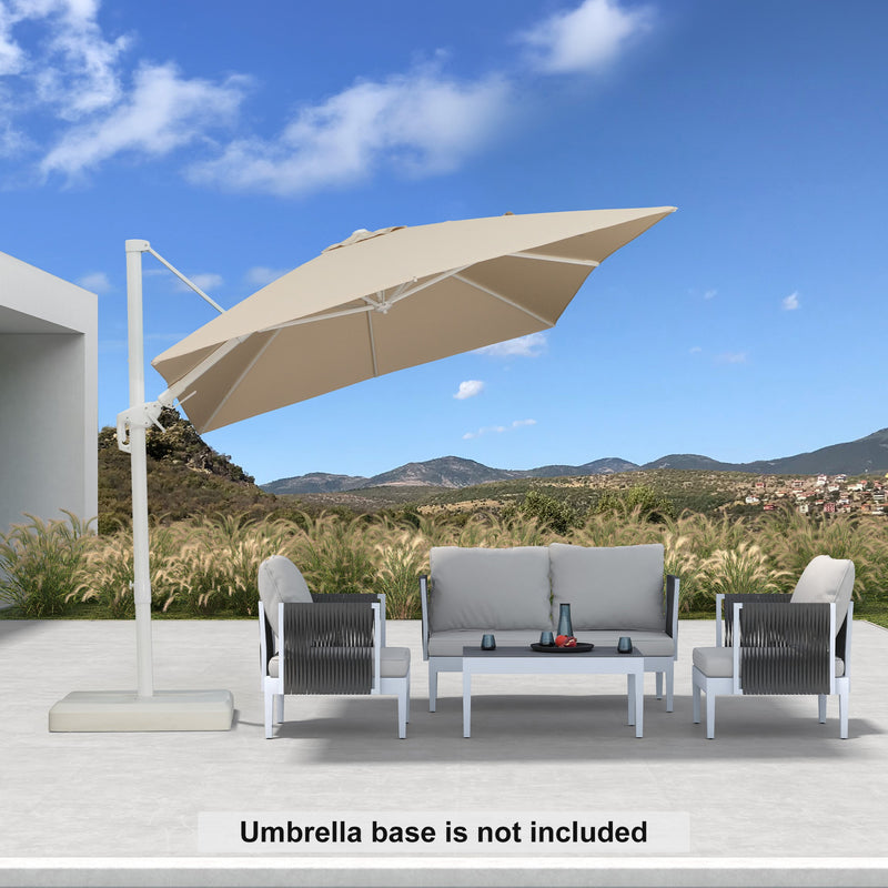 PURPLE LEAF Best White Patio Rotating Umbrella Swivel Outdoor Umbrellas