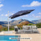 PURPLE LEAF Best White Patio Rotating Umbrella Swivel Outdoor Umbrellas