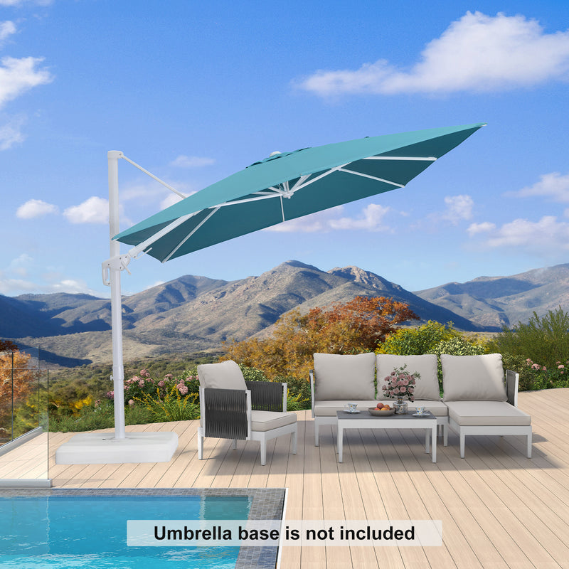 PURPLE LEAF Best White Patio Rotating Umbrella Swivel Outdoor Umbrellas