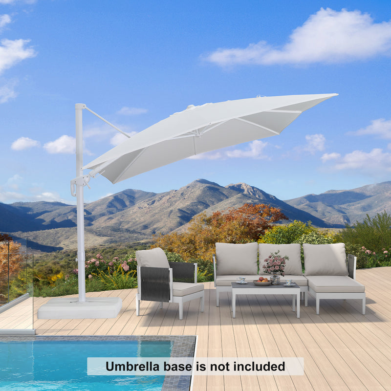 PURPLE LEAF Best White Patio Rotating Umbrella Swivel Outdoor Umbrellas
