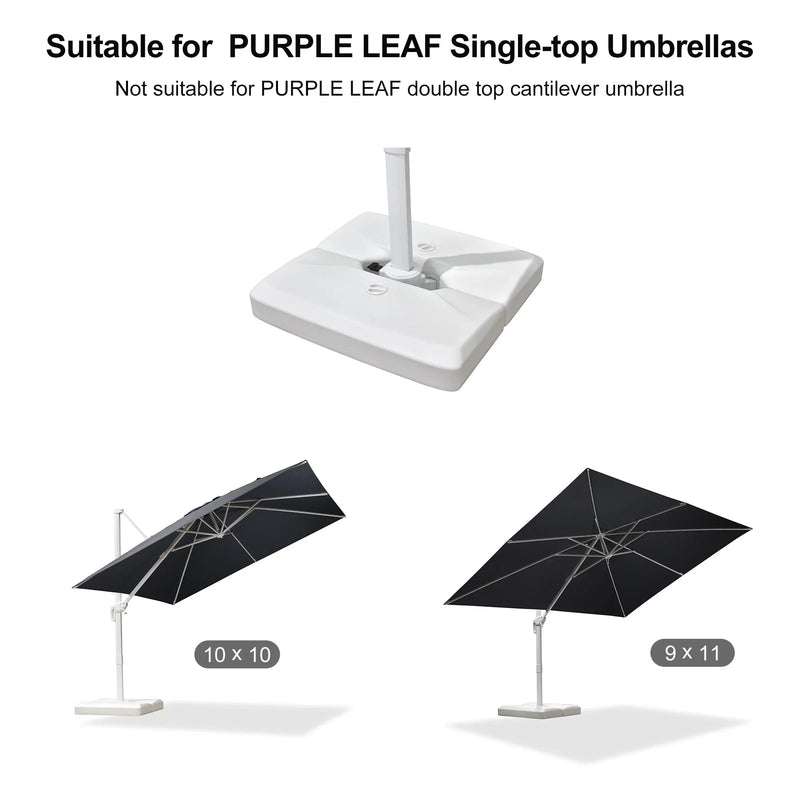 PURPLE LEAF OPEN BOX White Patio Cantilever Umbrella Base ZY02XBBS