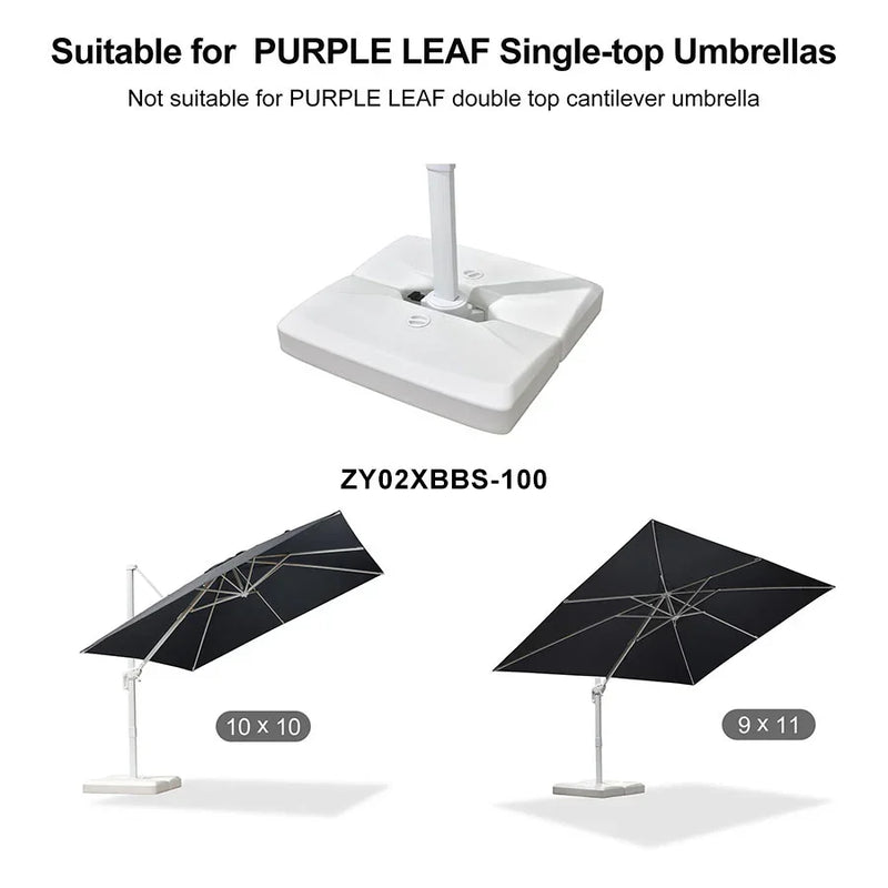 PURPLE LEAF OPEN BOX White Patio Cantilever Umbrella Base ZY02XBBS