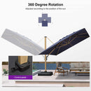 PURPLE LEAF Wood Grain Patio Umbrella with Base, Large Cantilever Umbrella for Garden
