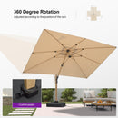 PURPLE LEAF Wood Grain Cantilever Patio Umbrella Aluminum Outdoor Umbrellas - Purple Leaf Garden