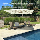 PURPLE LEAF Wood Grain Cantilever Patio Umbrella Aluminum Outdoor Umbrellas
