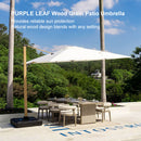 PURPLE LEAF Wood Grain Cantilever Patio Umbrella Aluminum Outdoor Umbrellas
