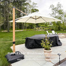 PURPLE LEAF Wood Grain Cantilever Patio Umbrella Aluminum Outdoor Umbrellas