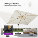 PURPLE LEAF Wood Grain Cantilever Patio Umbrella Aluminum Outdoor Umbrellas