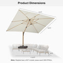 PURPLE LEAF Wood Grain Cantilever Patio Umbrella Aluminum Outdoor Umbrellas