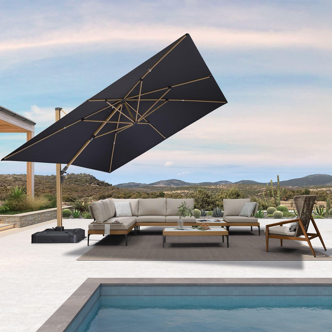 Wood Grain Cantilever Patio Umbrellas