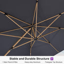 PURPLE LEAF Wood Grain Cantilever Patio Umbrella Aluminum Outdoor Umbrellas - Purple Leaf Garden