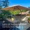 PURPLE LEAF Wood Grain Cantilever Patio Umbrella Aluminum Outdoor Umbrellas