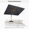PURPLE LEAF Wood Grain Patio Umbrella with Base, Large Cantilever Umbrella for Garden