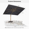 PURPLE LEAF Wood Grain Patio Umbrella with Base, Large Cantilever Umbrella for Garden