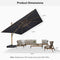 PURPLE LEAF Wood Grain Patio Umbrella with Base, Large Cantilever Umbrella for Garden