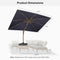 PURPLE LEAF Wood Grain Patio Umbrella with Base, Large Cantilever Umbrella for Garden