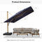 PURPLE LEAF Wood Grain Patio Umbrella with Base, Large Cantilever Umbrella for Garden