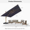 PURPLE LEAF Wood Grain Patio Umbrella with Base, Large Cantilever Umbrella for Garden