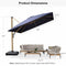 PURPLE LEAF Wood Grain Patio Umbrella with Base, Large Cantilever Umbrella for Garden