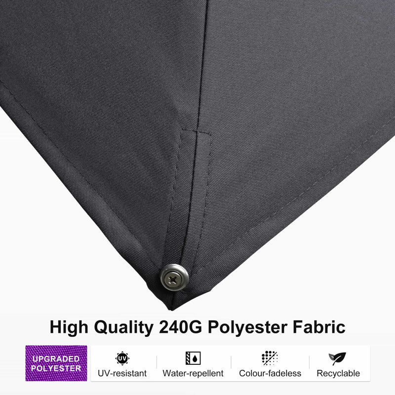 PURPLE LEAF Wood Grain Patio Umbrella with Base, Large Cantilever Umbrella for Garden