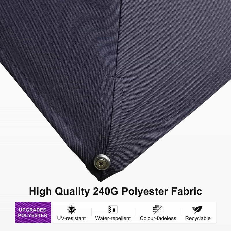 PURPLE LEAF Wood Grain Patio Umbrella with Base, Large Cantilever Umbrella for Garden