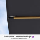 PURPLE LEAF Wood Grain Patio Umbrella with Base, Large Cantilever Umbrella for Garden
