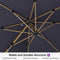 PURPLE LEAF Wood Grain Patio Umbrella with Base, Large Cantilever Umbrella for Garden