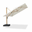 Clearance - PURPLE LEAF OPEN BOX Wood Grain Cantilever Patio Umbrella Aluminum Outdoor Umbrellas