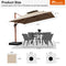 PURPLE LEAF SUNBRELLA Cantilever Umbrella Deluxe Wood Pattern Patio Umbrella