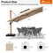 PURPLE LEAF SUNBRELLA Cantilever Umbrella Deluxe Wood Pattern Patio Umbrella