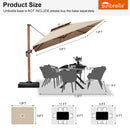 PURPLE LEAF SUNBRELLA Cantilever Umbrella Deluxe Wood Pattern Patio Umbrella